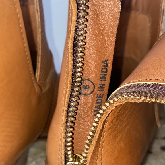 Journee Signature Women’s Shaw Leather Buckle Accent Bootie-Cognac-Size 6 - Picture 13 of 16